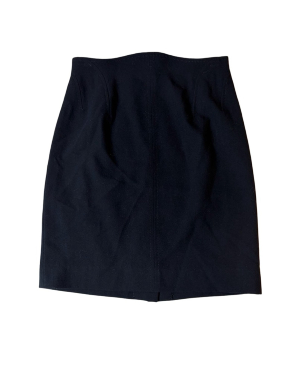 Escada Black Wool Mini Skirt Pleated Tailored Lined Career Classic Size 36